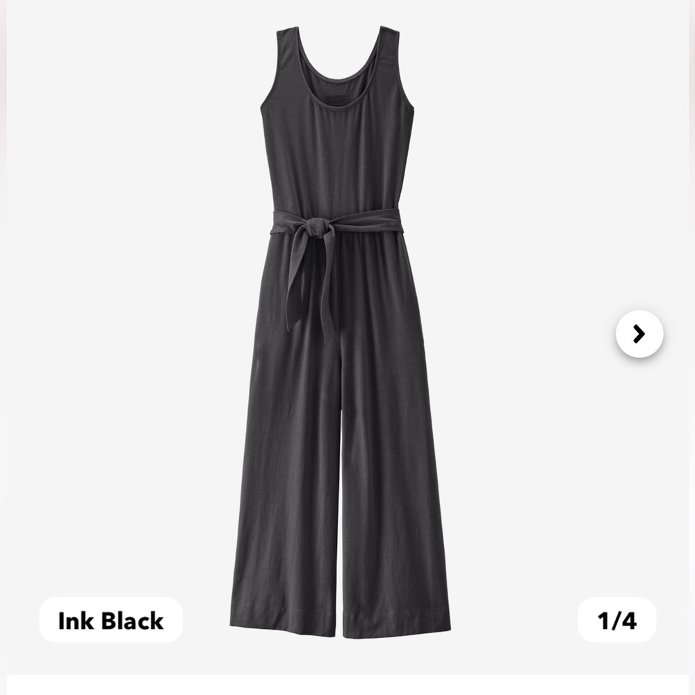 Patagonia Women Kamala Black Jumpsuit Organic Cotton material Medium New w Tag